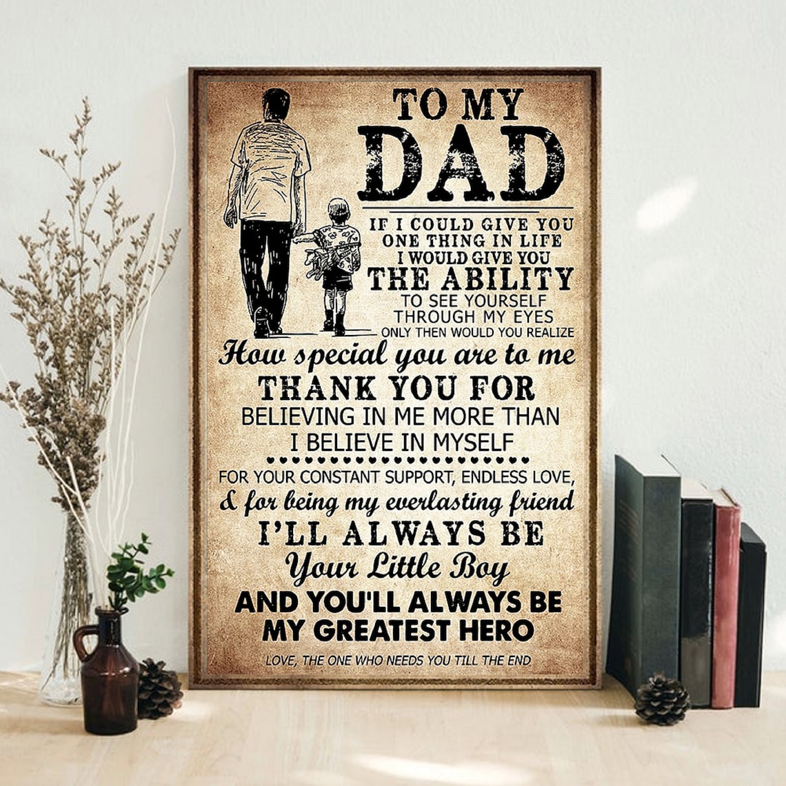 To My Dad Poster Dad and Son Poster Father's Day Poster Etsy