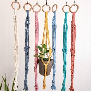Boho Macrame Plant Hanger, Minimalist Handmade Plant Holder, eco friendly hanging plant holder