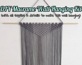 DIY Beginners Macrame Ombre Wall Hanging Kit & Step-by-Step guide, Includes Macrame Supplies needed, Written and Video Instructions Included