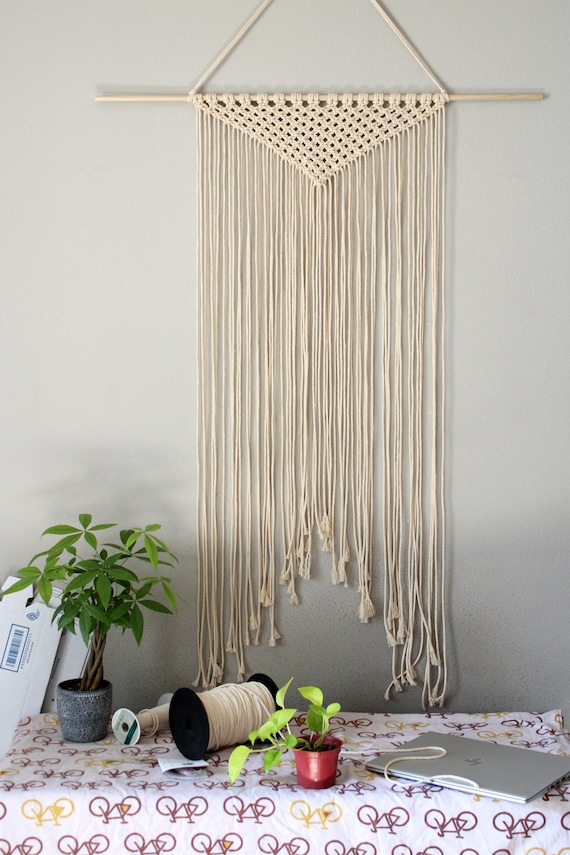 Large Handmade Minimalist Wall Hanging Natural Off white Boho