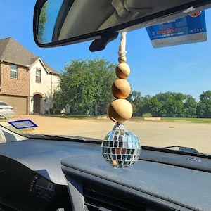Disco Ball Car Charm & Oil Diffuser, Retro Car Accessories, Handmade Boho Car Decor, New Car Gifts 2024
