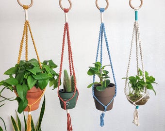 Minimalist knotted plant hanger, Handmade Home decor & Gift
