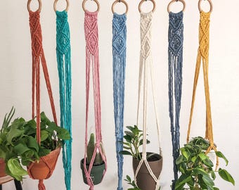 Handwoven Macrame plant hanger, Boho Home decor & Gift, Eco friendly Macrame pot hanger