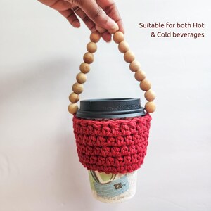 Reusable Coffee Cup Sleeve with Handle | Coffee Lover Gift for Holidays | Coffee Cozies and gift for Cozy gift lovers