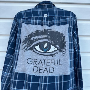 Vintage Eye Ball Deadhead Reworked Flannel Small / Medium