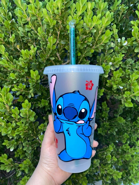Stitch Cold Cup With Straw, Stitch Personalised Cold Cup Tumbler for Gifts,  Gifts for Daughter, Gift for Son, Name Personalised Gift 