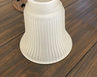 Vintage Light Cover, Shade, Sconce, Ribbed Frosted Glass, Replacement for Ceiling Fan, Light Fixture, Globe, Lampshade, Bumpy Edge, Tulip