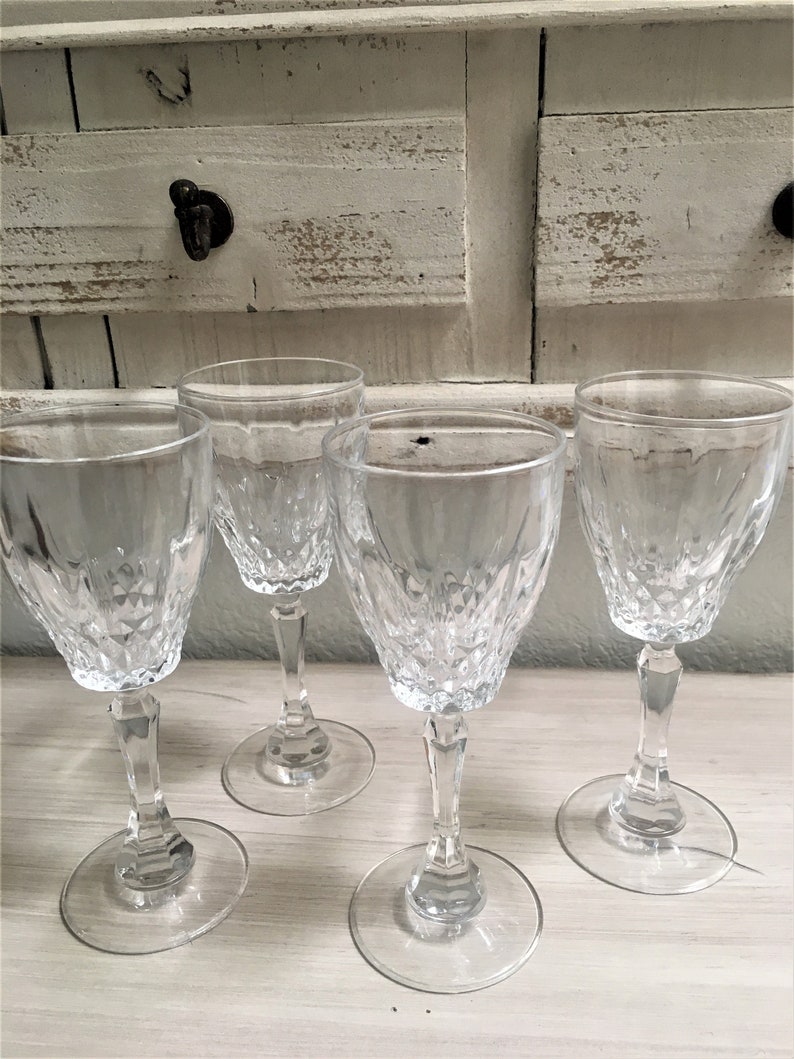 Wine Glasses Set of 4 Vintage Kristal Zajecar Nobility Wine Etsy
