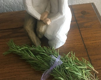 Dried Rosemary Bundle: Scented Herb, Lavender Tulle, Table Decor