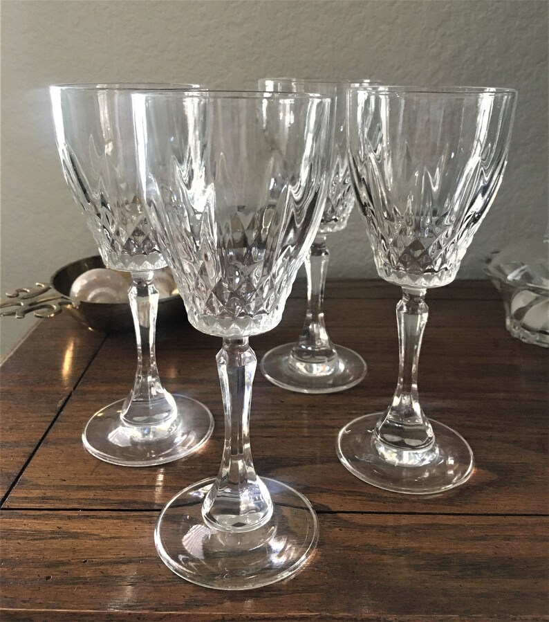 Wine Glasses Set of 4 Vintage Kristal Zajecar Nobility Wine Etsy