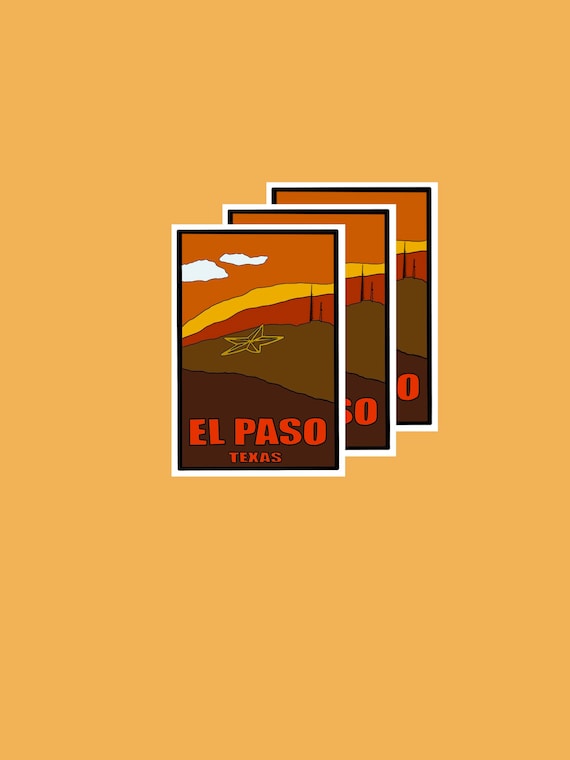 El Paso Sticker Star On Mountain Sticker El Paso Mountain Etsy