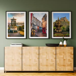 Edinburgh Scotland Prints Set of 3: City Travel Posters (Digital Download)