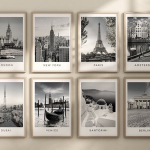 Impression d'une seule ville en téléchargement numérique, voyage en noir et blanc, art mural imprimable, impression numérique, n'importe quel endroit, avec ou sans texte, paysage urbain