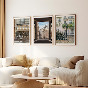 Paris Photography Print Set: Parisian Cafe, Cityscape (Digital Download)