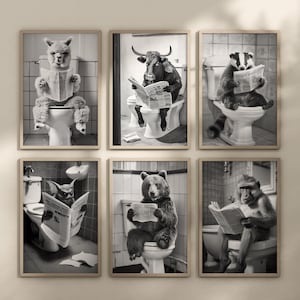Funny Animals On Toilet posters. Choose from 60 animals!