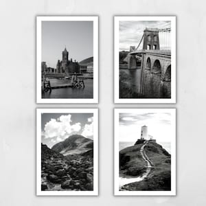 Wales Print Set: Black and White Welsh Photography, Home Decor
