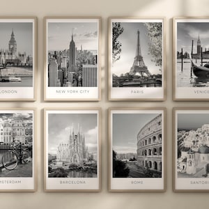 Single black and white city print. (Digital Download version) ANY CITY, any size format.