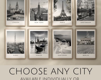 CUSTOM City prints, Travel print, Black and white city photographs, Travel poster, ANY city ANY country, Personalised wall art, Home decor