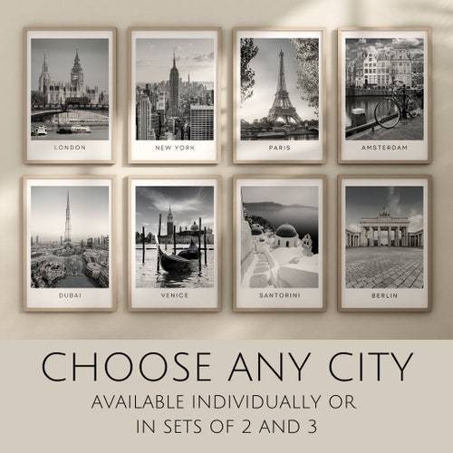 CUSTOM City prints, Travel print, Black and white city photographs, Travel poster, ANY city ANY country, Personalised wall art, Home decor