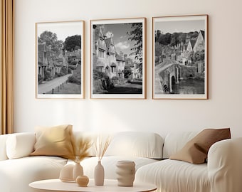Cotswolds set of 3 black and white prints
