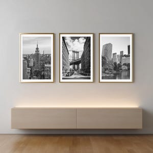 New York City Set mit 3 schwarz-weißen Postern