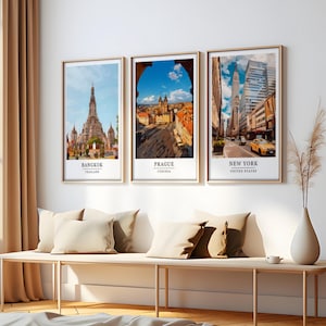 Watercolour style city posters. ANY CITY. World travel prints. Colour or black and white.