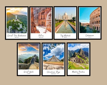 7 Wonders of the World Travel Poster Set (digital Download) - Etsy