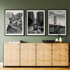 San Francisco Print Set: Golden Gate Bridge, Cable Car