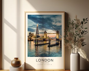 London skyline at sunset poster