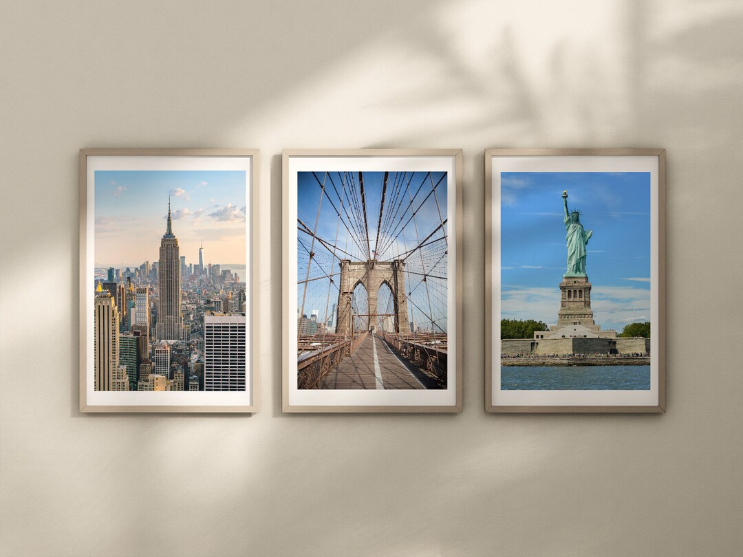 Set of 3 New York City Prints Travel Prints Colour Photographs Travel
