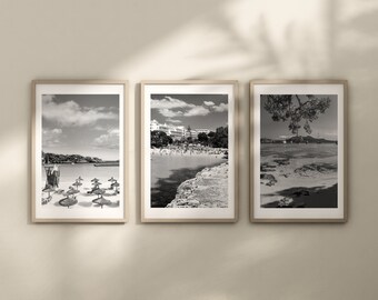 Majorca set of 3 black and white posters