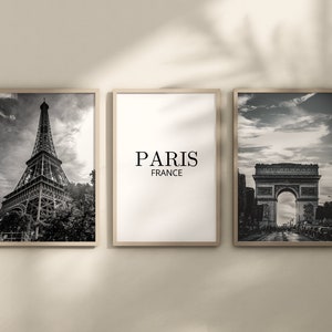 Paris Photography Print Set: Eiffel Tower & Arc de Triomphe