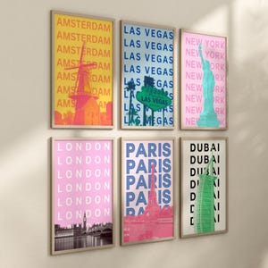 Custom City Pop Art Print: Colourful World Landmarks Travel Poster