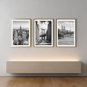 New York City set of 3 black & white posters