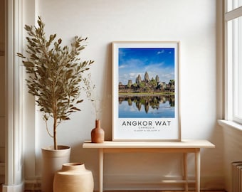 Angkor Wat färgposter, med Siem Reap
