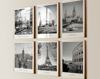 CUSTOM City prints, Travel print, Black and white city photographs, Travel poster, ANY city ANY country, Personalised wall art, Home decor