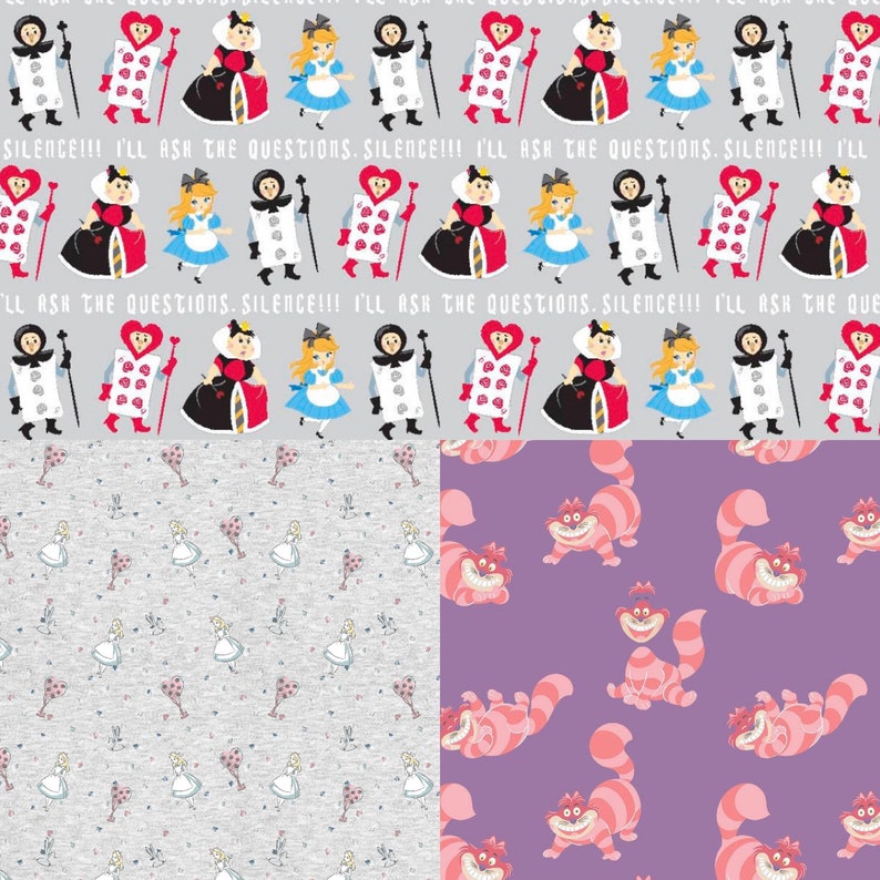 Disney Alice in Wonderland Cotton Fabric 1/4 Yard Etsy