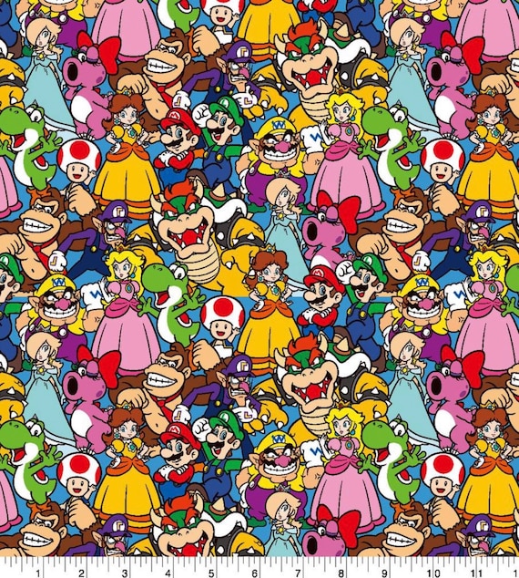 Nintendo Packed Cast Cotton Fabric 1/4 Yard | Etsy