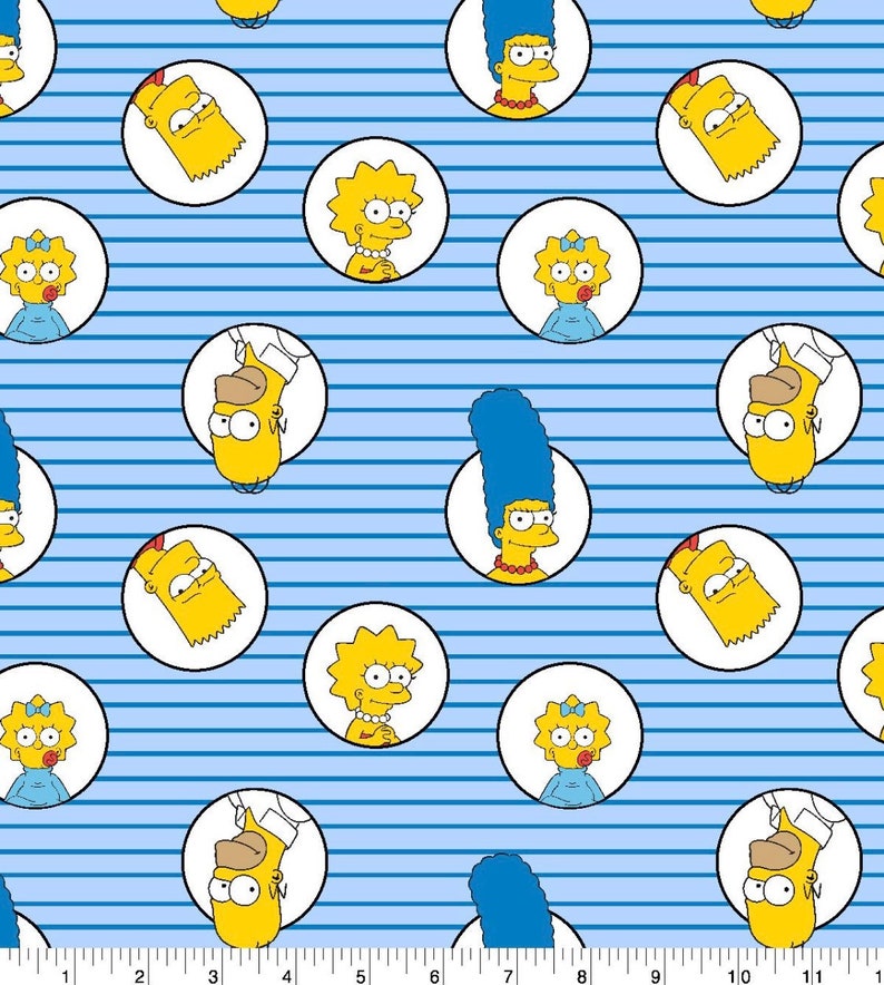 The Simpsons Cotton Fabric Fat Quarter - Etsy