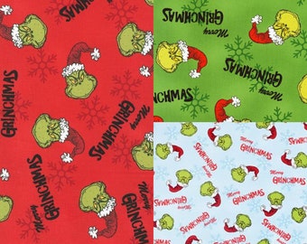 Christmas Cotton Fabric- Merry Grinchmas 1/4 Yard