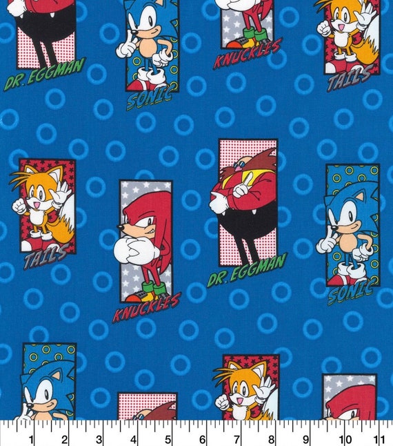Sonic the hedgehog blue 100% cotton fabric fat quarter Craft Supplies ...