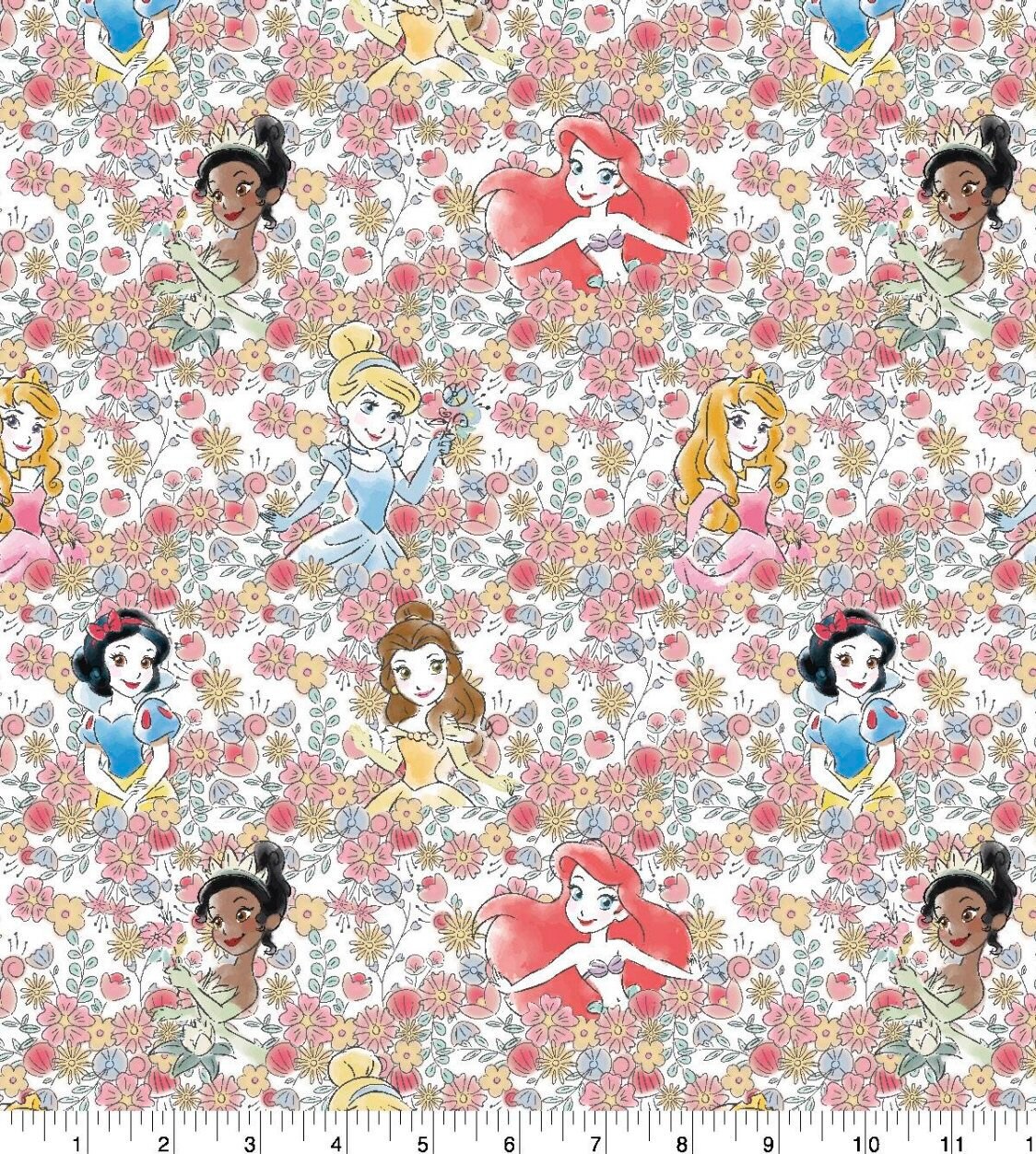 Princess Material Disney Princesses Cotton Fabric 1/4 Yard - Etsy