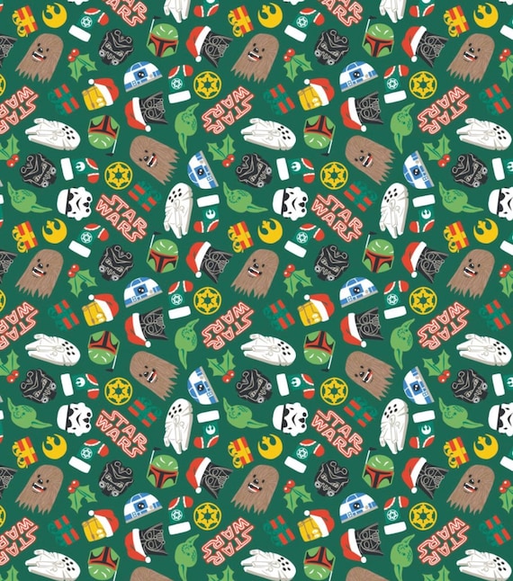 Star Wars Holly Jolly Galaxy Flannel Fabric Fat Quarter