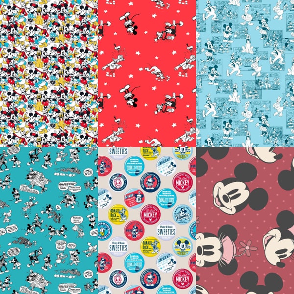 Mickey Friends Cotton Fabric 1/4 Yard