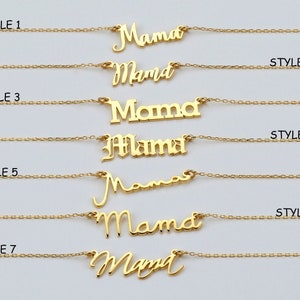18K Gold Plated Mama Name Necklace - Name Jewelry - Personalize Name Necklace - Mother Day Gift - Gift For Mama Mom - Christmas Gift - NN6
