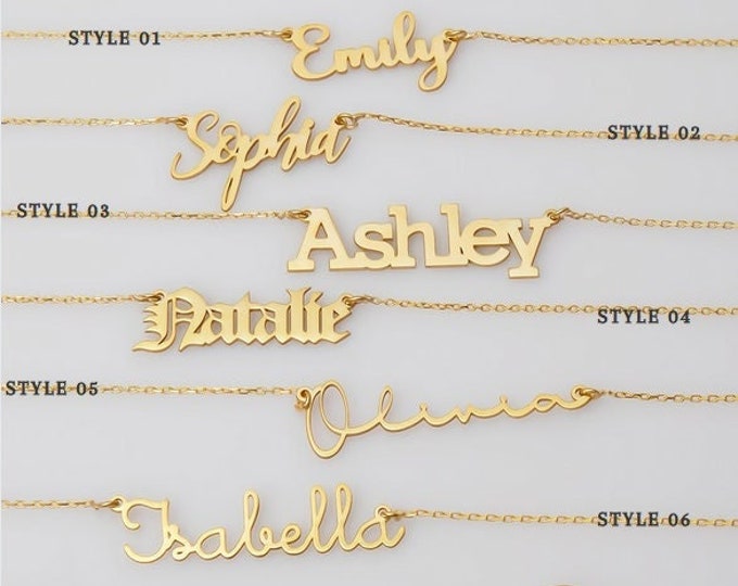 Personalized Name Necklaces - Silver Name Necklace - Gold Mama Necklace - Custom Name Necklace - Name Necklace - Gift for Her Mama Mum - NN1