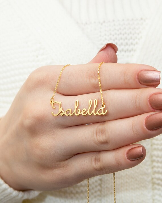 Gold Custom Name Necklace Name Jewelry 