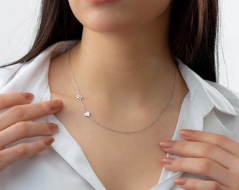 Sideways Initial Necklace - Etsy