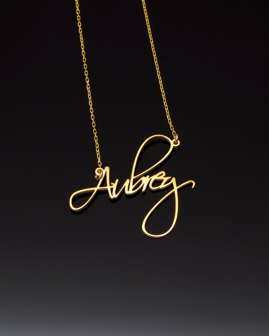 Custom Gold Name Necklaces Personalized Name Necklace Name Jewelry 14K Solid Gold Necklace