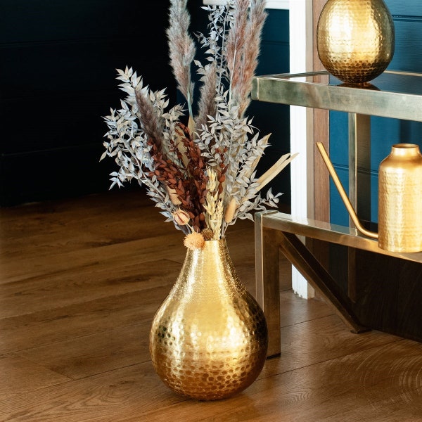 Gold Metal Vase Etsy